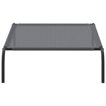 Повдигнато легло за кучета сиво 110x65x20 cm Текстилен стомана