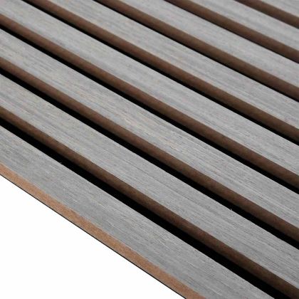 Акустични стенни панели 8 бр. с ламели 60,5x60 см Дъбов фурнир