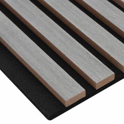 Акустични стенни панели 8 бр. с ламели 60,5x60 см Дъбов фурнир