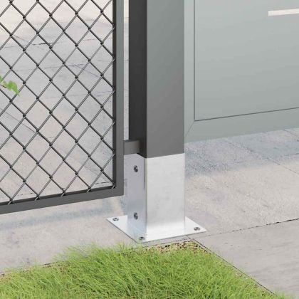 Основи за стълбове квадрат 12 бр 81x81 мм поцинкована стомана