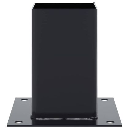 Основи за стълбове квадрат 12 бр прахово боядисана стомана