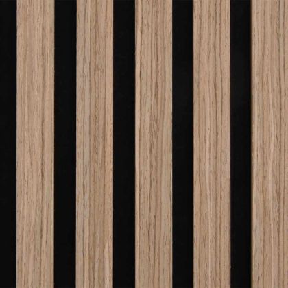 Акустични стенни панели 8 бр. с ламели 60,5x60 см Дъбов фурнир