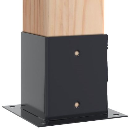 Основи за стълбове квадрат 12 бр прахово боядисана стомана