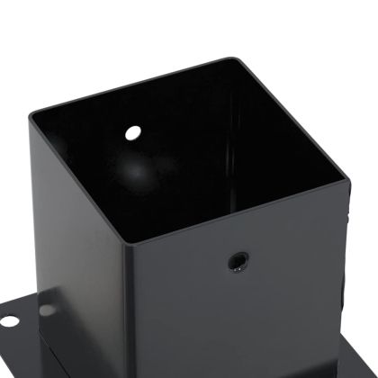 Основи за стълбове квадрат 12 бр прахово боядисана стомана