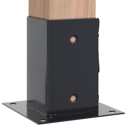 Основи за стълбове квадрат 12 бр прахово боядисана стомана