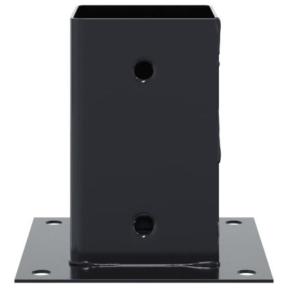 Основи за стълбове квадрат 12 бр прахово боядисана стомана