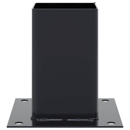 Основи за стълбове квадрат 12 бр прахово боядисана стомана