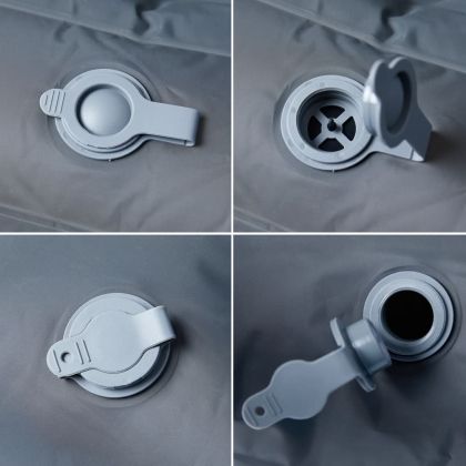 Самонадуваем дюшек за къмпинг с възглавници за 2 души сив