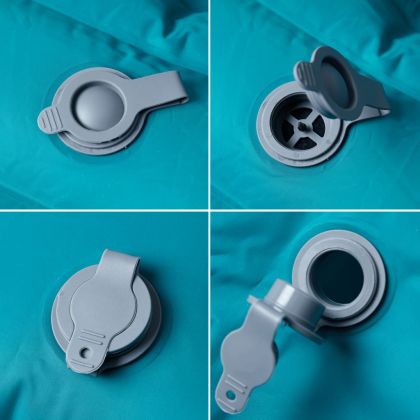 Самонадуваем дюшек за къмпинг с възглавници за 2 души син