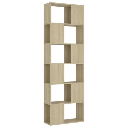 Библиотека, дъб сонома, 60x24x186 см, инженерно дърво
