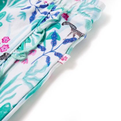 Детски къси панталони с шнур, екрю и тъмна мента, 116