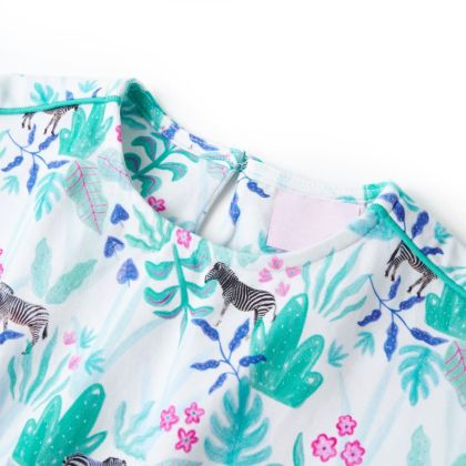 Детска рокля, екрю и тъмна мента, 116