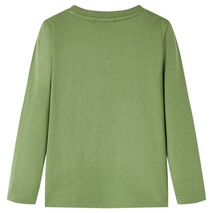 Детска тениска с дълъг ръкав, светло каки, 140