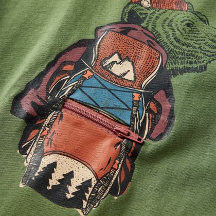 Детска тениска с дълъг ръкав, светло каки, 140