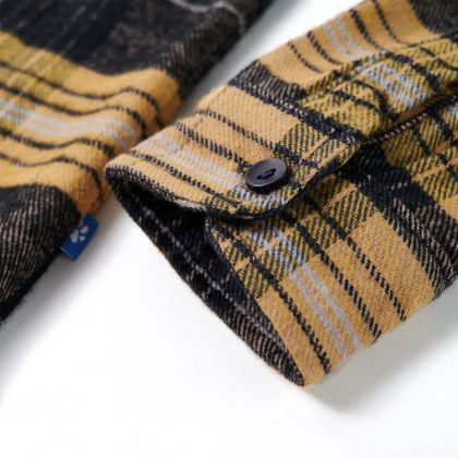 Детска карирана риза, жълто и черно, 104