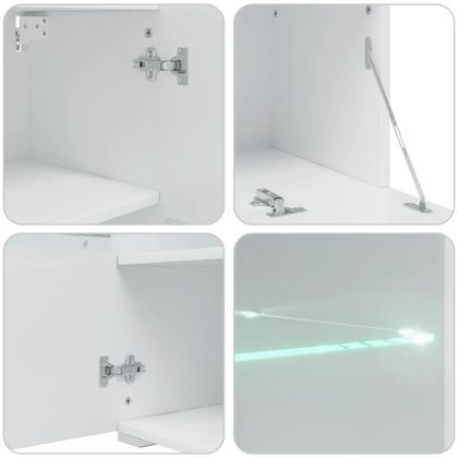 ТВ комплект шкафове, 5 части, с LED осветление, черен