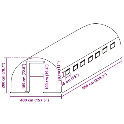 Резервно покривало за парник (24 м²), 400x600x200 см, зелено