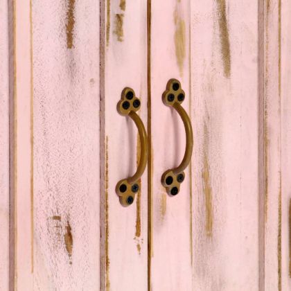 Сайдборд, светлорозов, 110x35x70 см, мангово дърво масив