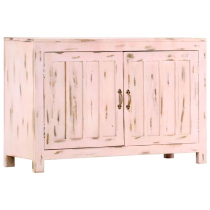 Сайдборд, светлорозов, 110x35x70 см, мангово дърво масив