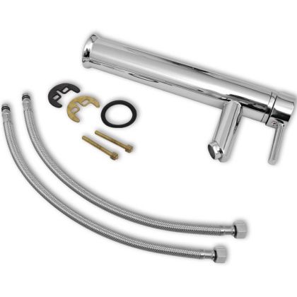 Комплект мебели за баня, с мивка и кран, бежово, 4 части