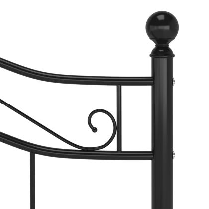 Рамка за легло, черна, метал, 120x200 cм