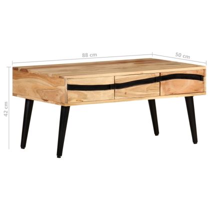 Маса за кафе, 88x50x42 см, акациево дърво масив