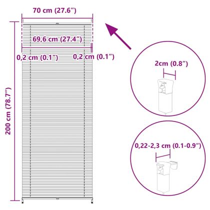 Плисирана щора 70 х 200 см, бяла