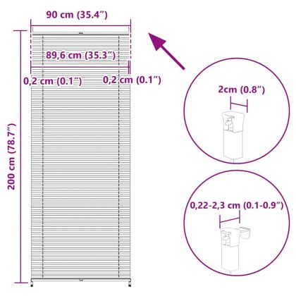 Плисирана щора 90 х 200 см, бяла