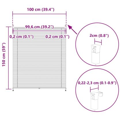 Плисирана щора 100 х 150 см, бяла