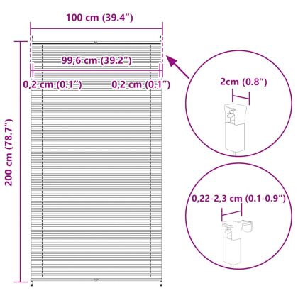 Плисирана щора 100 х 200 см, бяла
