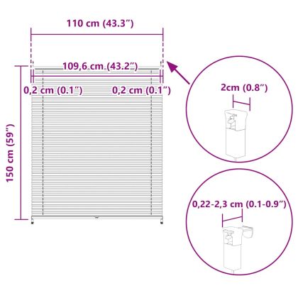 Плисирана щора 110 х 150 см, бяла