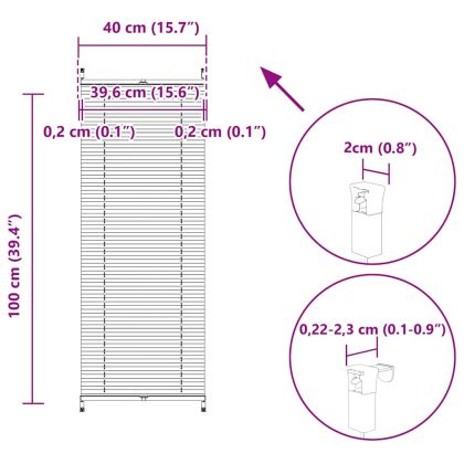 Плисирана щора 40 х 100 см, цвят крем
