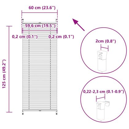 Плисирана щора 60 х 125 см, цвят крем