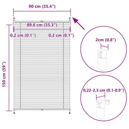 Плисирана щора 90 х 150 см, цвят крем