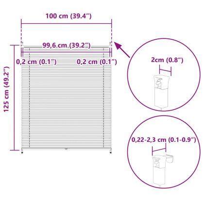 Плисирана щора 100 х 125 см, цвят крем