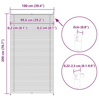 Плисирана щора 100 х 200 см, цвят крем