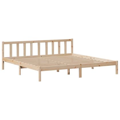 Легло с етажерка за книги, без матрак, 180x200 см, бор масив