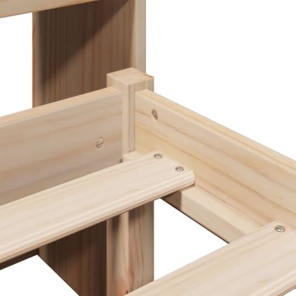 Легло с етажерка за книги, без матрак, 180x200 см, бор масив