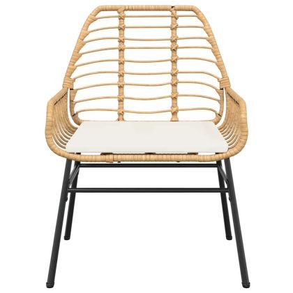 Градински комплект с възглавници 7 части кафяв полиратан стъкло