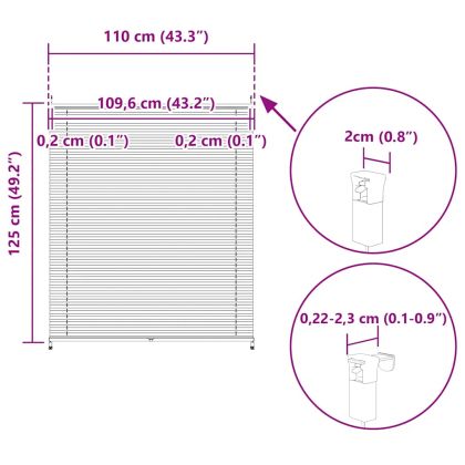 Плисирана щора 110 х 125 см, цвят крем
