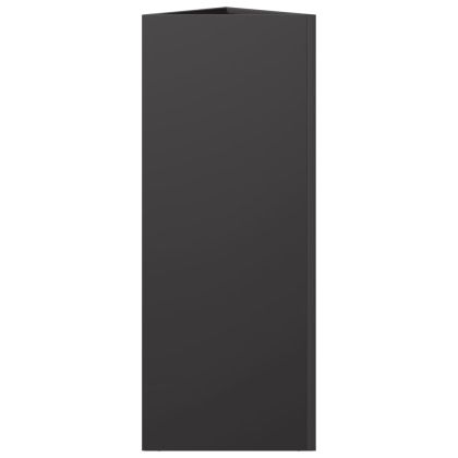 Градинска кашпа, черна, триъгълна, 30x26x75 см, стомана