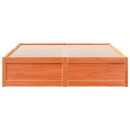 Рамка за легло без матрак, восъчнокафяв, 150x200 см, бор масив