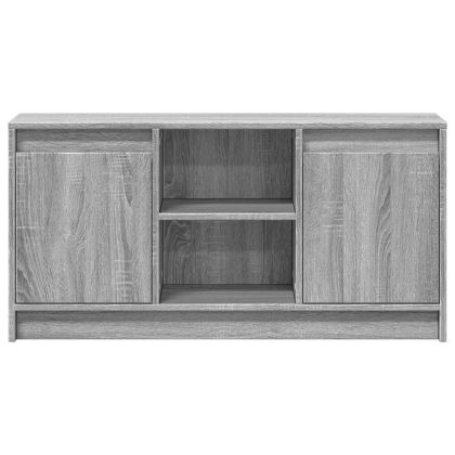 ТВ шкаф с LED, сив сонома, 100x34x50 см, инженерно дърво