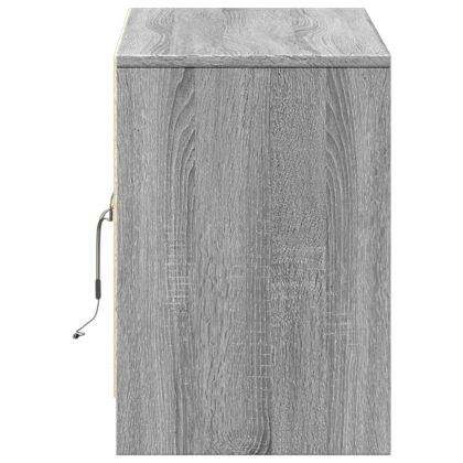 ТВ шкаф с LED, сив сонома, 100x34x50 см, инженерно дърво