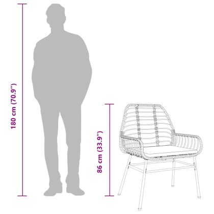 Градински комплект с възглавници 9 части кафяв полиратан стъкло