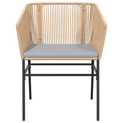 Градински комплект с възглавници 9 части кафяв полиратан стъкло