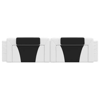 Мека табла за легло Viana, бяла и черна, 200 см, изкуствена кожа