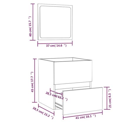 Шкаф за баня с огледало, бял, инженерно дърво