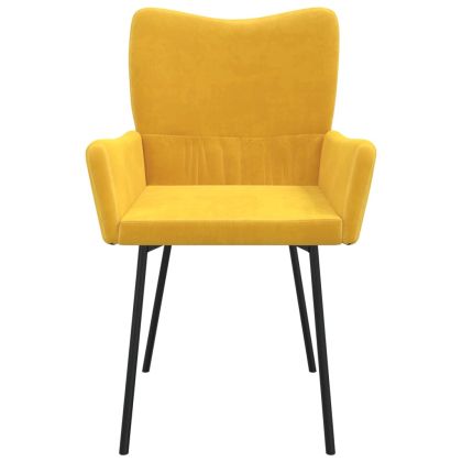 Трапезни столове, 2 бр, жълти, кадифе