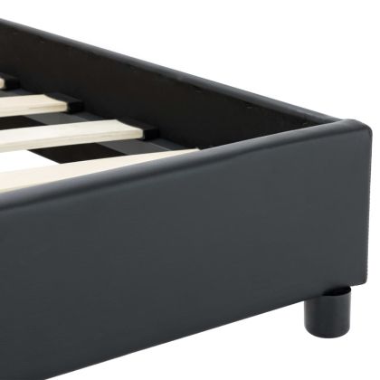 Рамка за легло, черна, изкуствена кожа, 140x200 cм